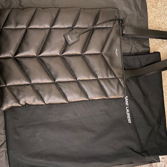 Saint Laurent lambskin tall puffer tote - Picture 2 of 5